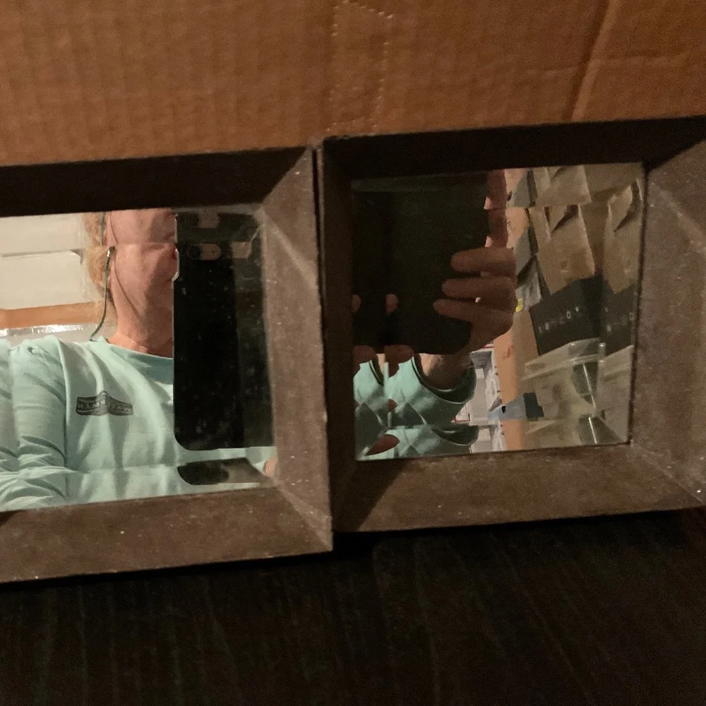 2 - 6x6” mirrors framed in metal H276
